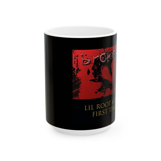 Bold Graphic Ceramic Mug, Coffee Lovers Gift, Unique Drinkware for Music Fans, Lil Root Inspired Mug, Artistic Coffee Cup